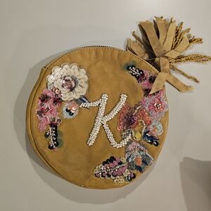 Anna Harlow K Monogram Tan Leather Purse